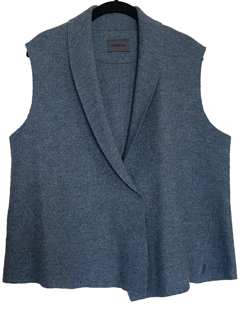 OSKA 100% Boiled Virgin Wool Lagenlook Artists Layering Seamed Gilet Vest Grey 2